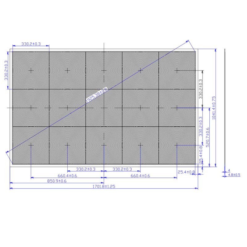 ( Dimension L1701.8mm  W1041.4mm ) Solar Fresnel Lenses (Glass-silicon )(HX-FST1701530)